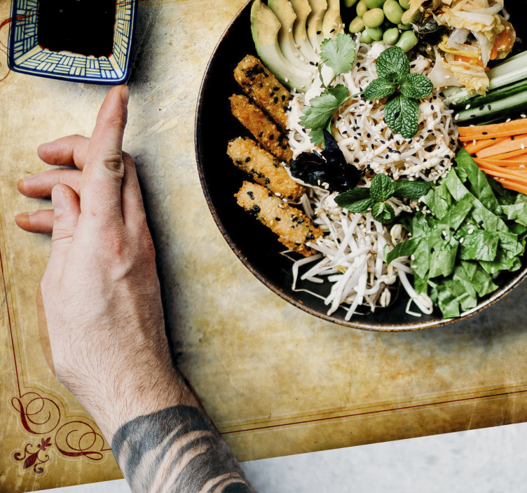 复古纸纹理的餐垫 - TenStickers