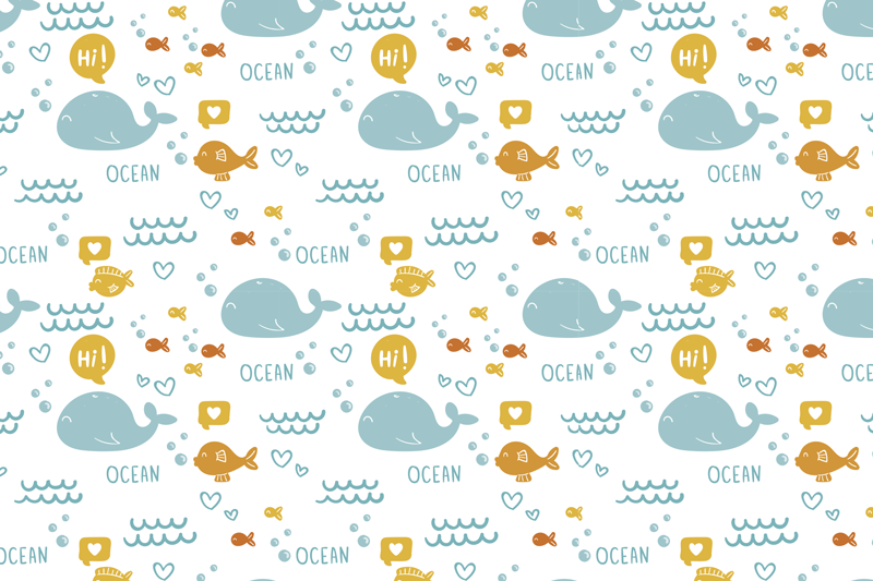乙烯基儿童餐垫海洋生物 - TenStickers