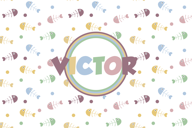 乙烯基儿童餐垫活泼鱼主题设计 - TenStickers