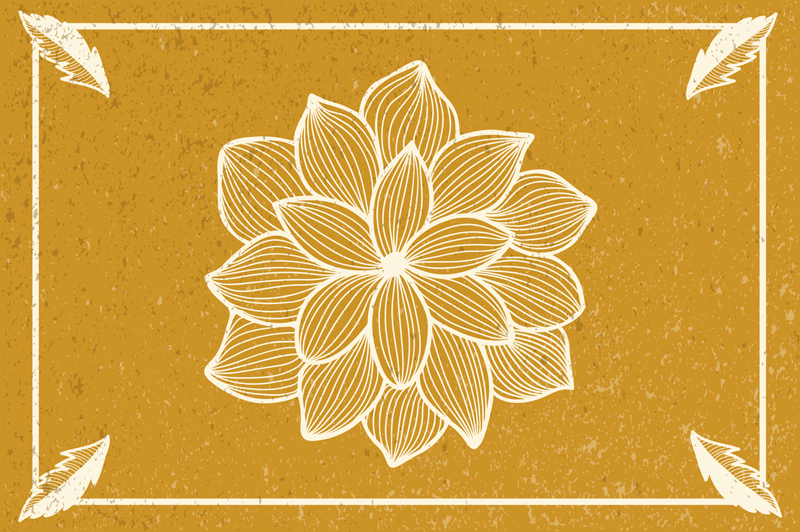 乙烯基餐垫原版优雅植物图案 - TenStickers