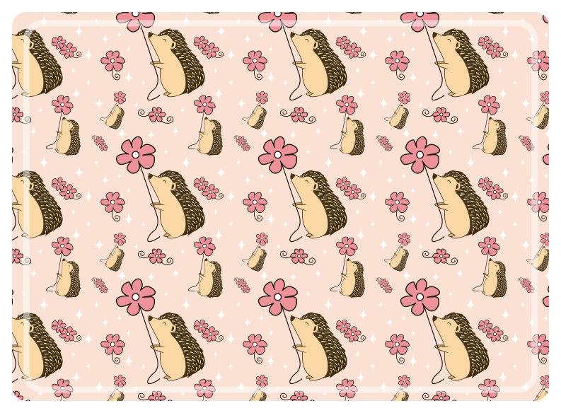 乙烯基餐垫原版可爱刺猬图案 - TenStickers