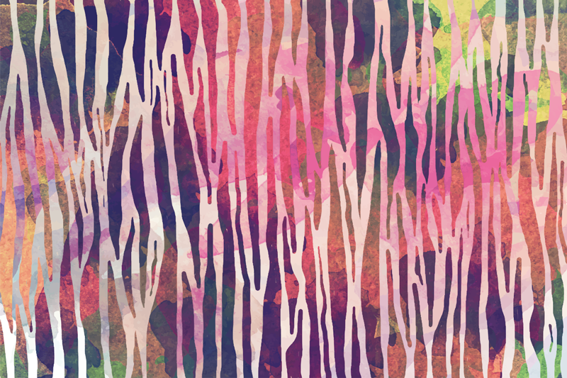 乙烯基餐垫贴图抽象彩色条纹 - TenStickers