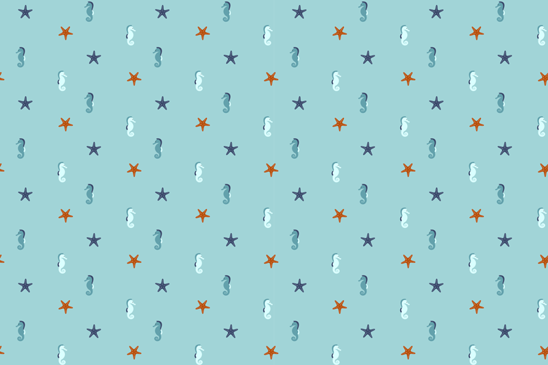 乙烯基餐垫原版海马海星图案 - TenStickers