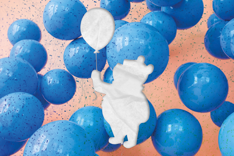 乙烯基儿童餐垫 熊抱气球 - TenStickers