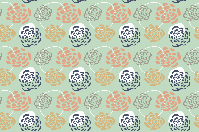 乙烯基餐垫原版植物印花艺术 - TenStickers