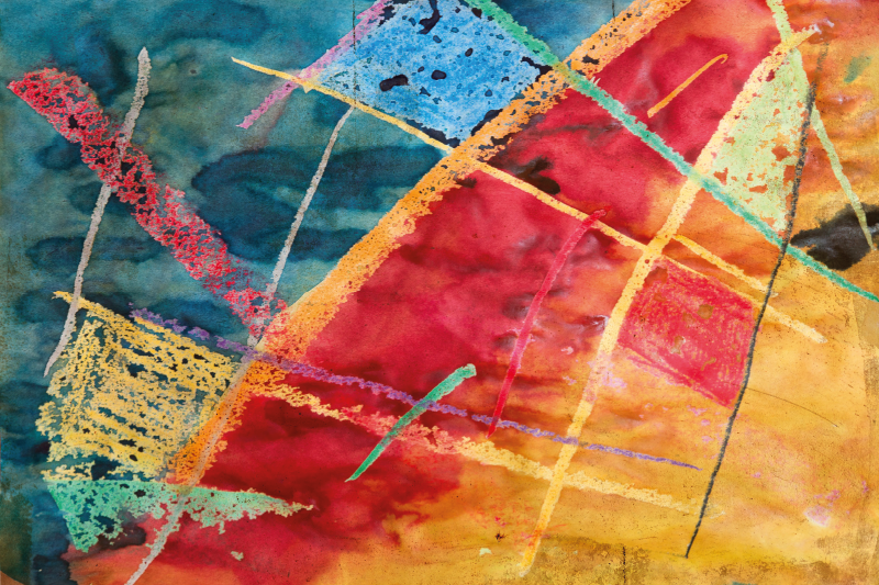 乙烯基餐垫原版生动几何图案 - TenStickers