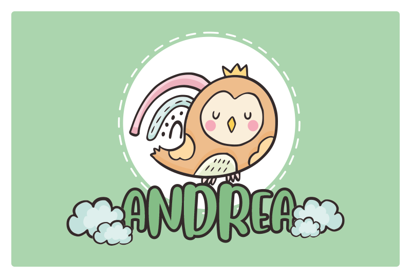 乙烯基儿童餐垫可爱猫头鹰角色 - TenStickers