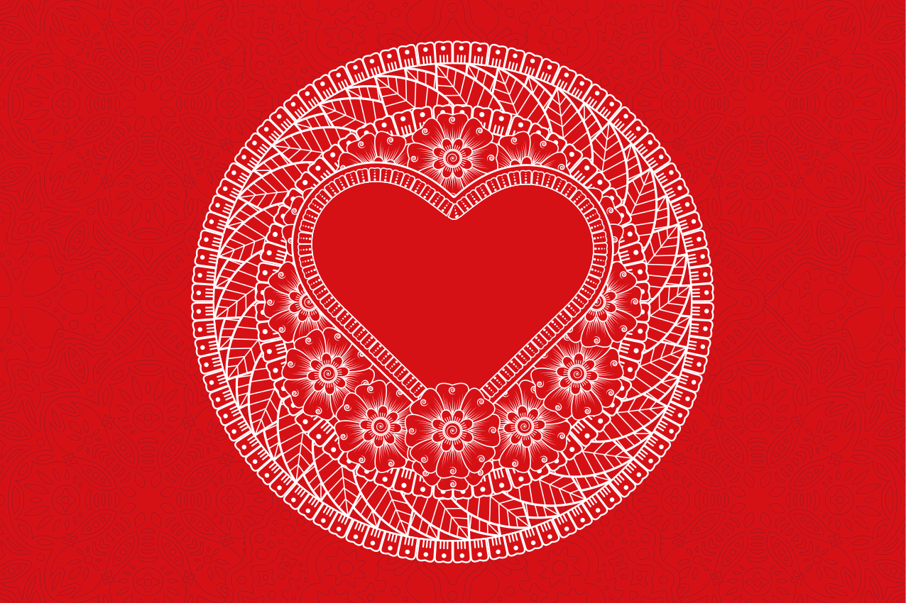 乙烯基餐垫心形图案设计 - TenStickers