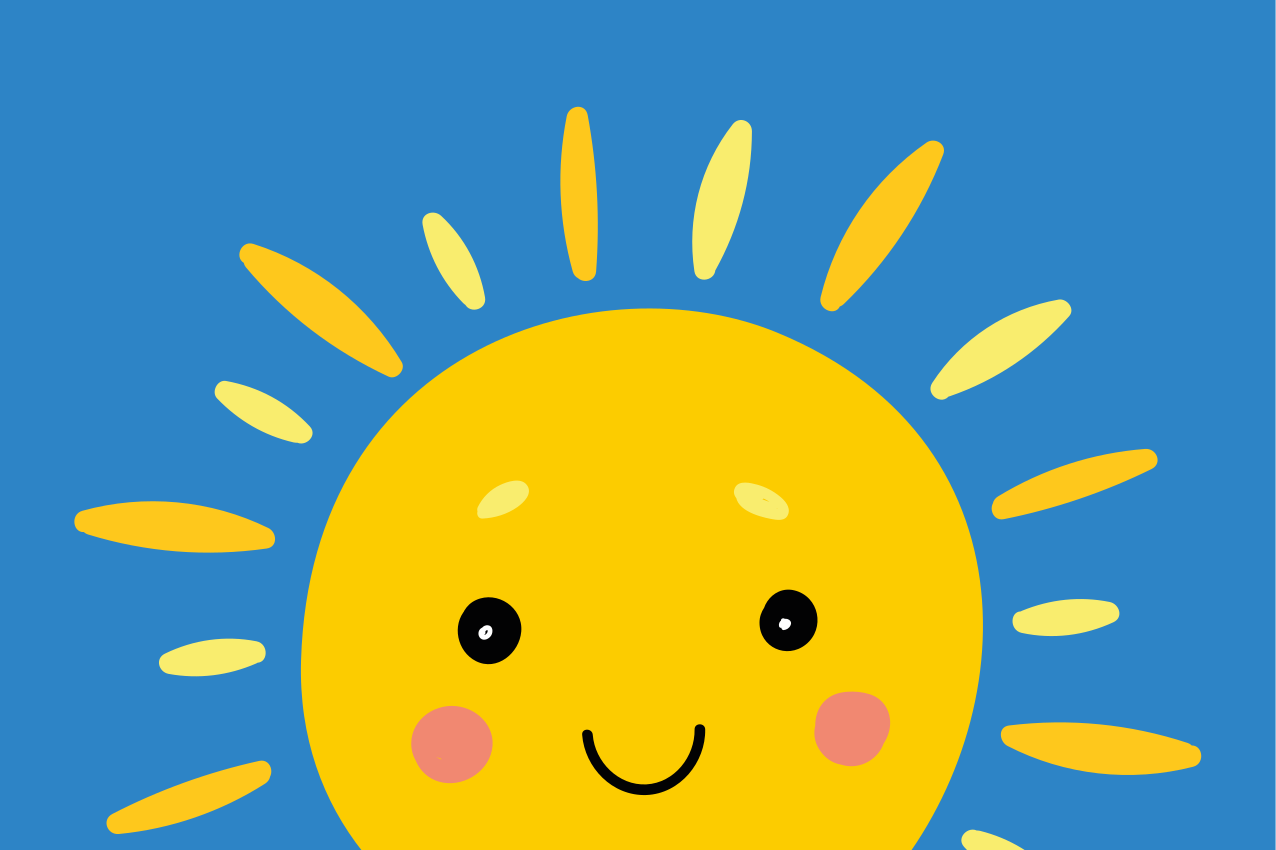 乙烯基儿童餐垫微笑太阳脸 - TenStickers