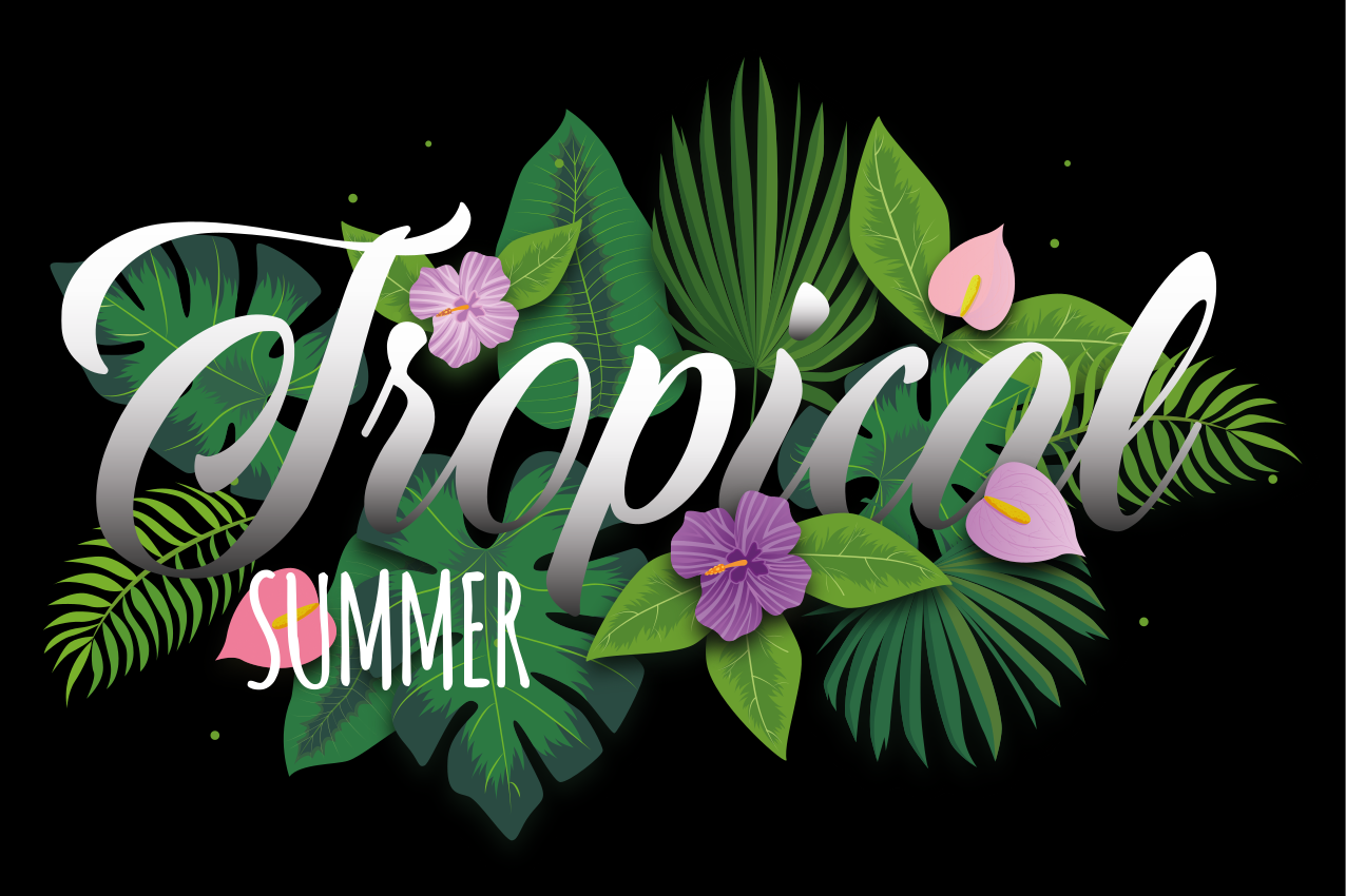 乙烯基餐垫原版热带夏日氛围 - TenStickers