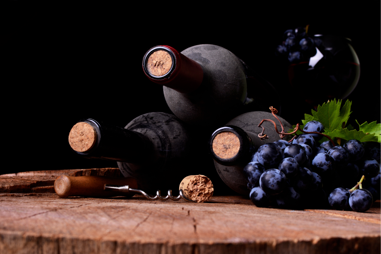 乙烯基餐垫原版葡萄与酒瓶 - TenStickers