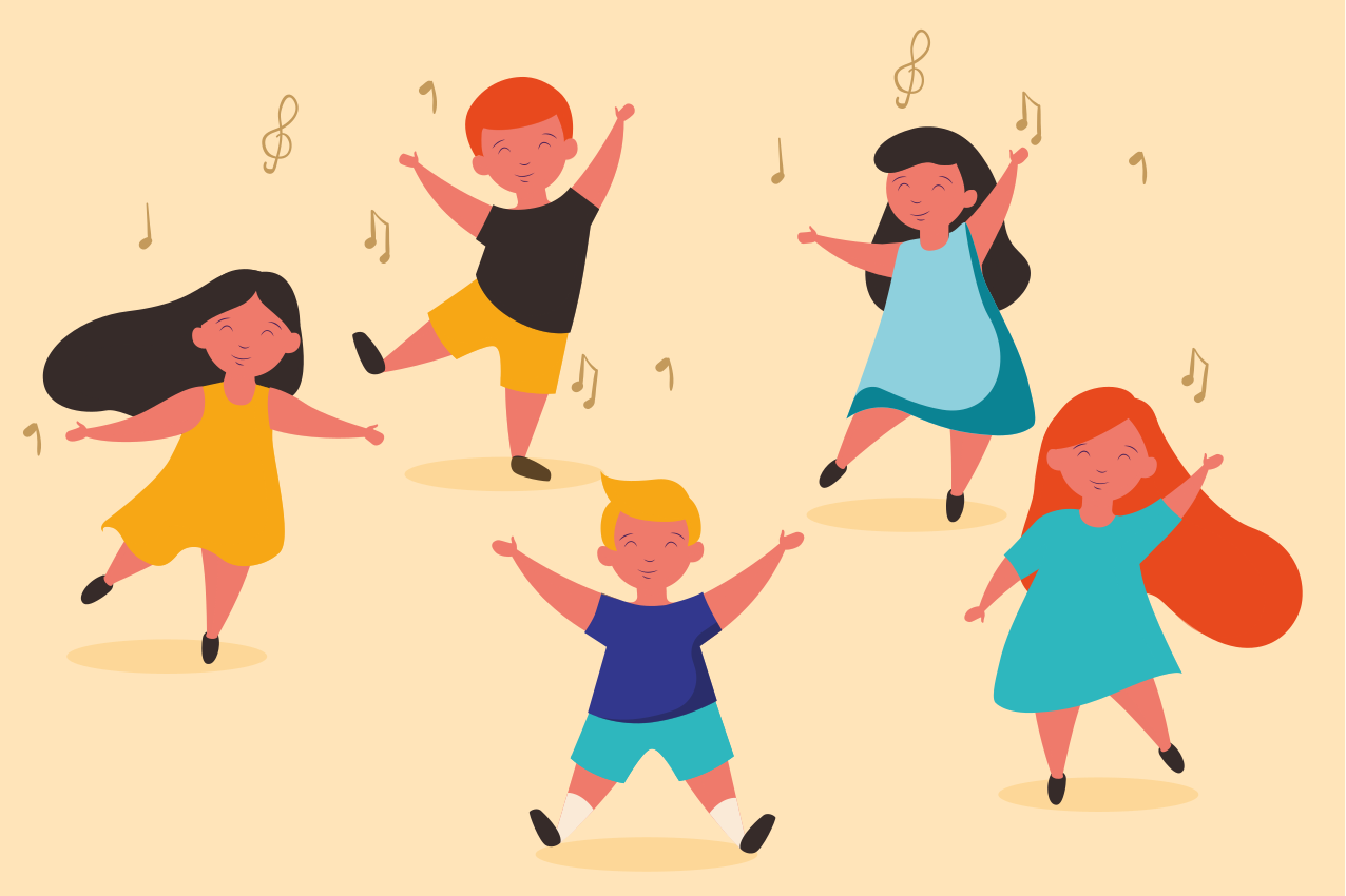 乙烯基儿童餐垫 快乐舞动的孩子们 - TenStickers