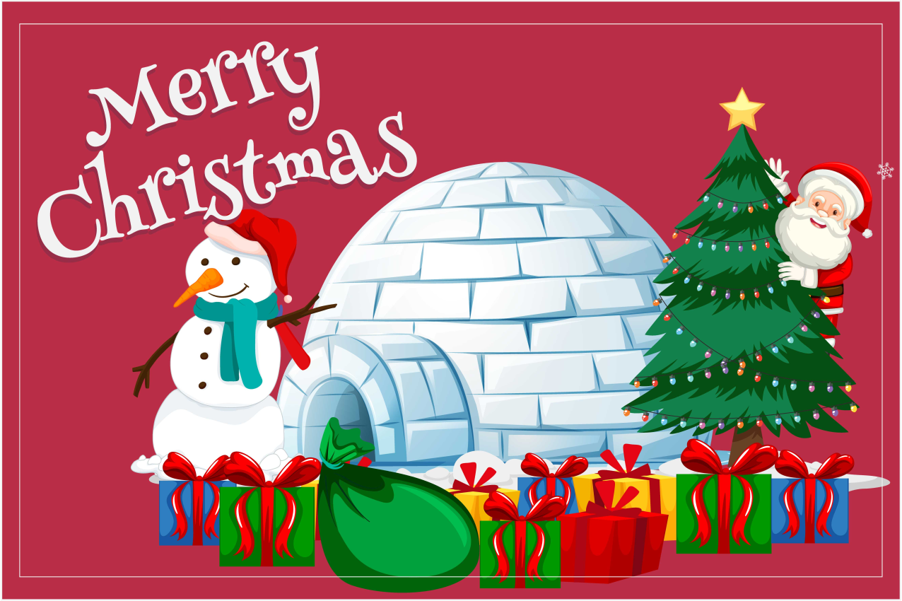 乙烯基圣诞餐垫节日欢庆场景 - TenStickers