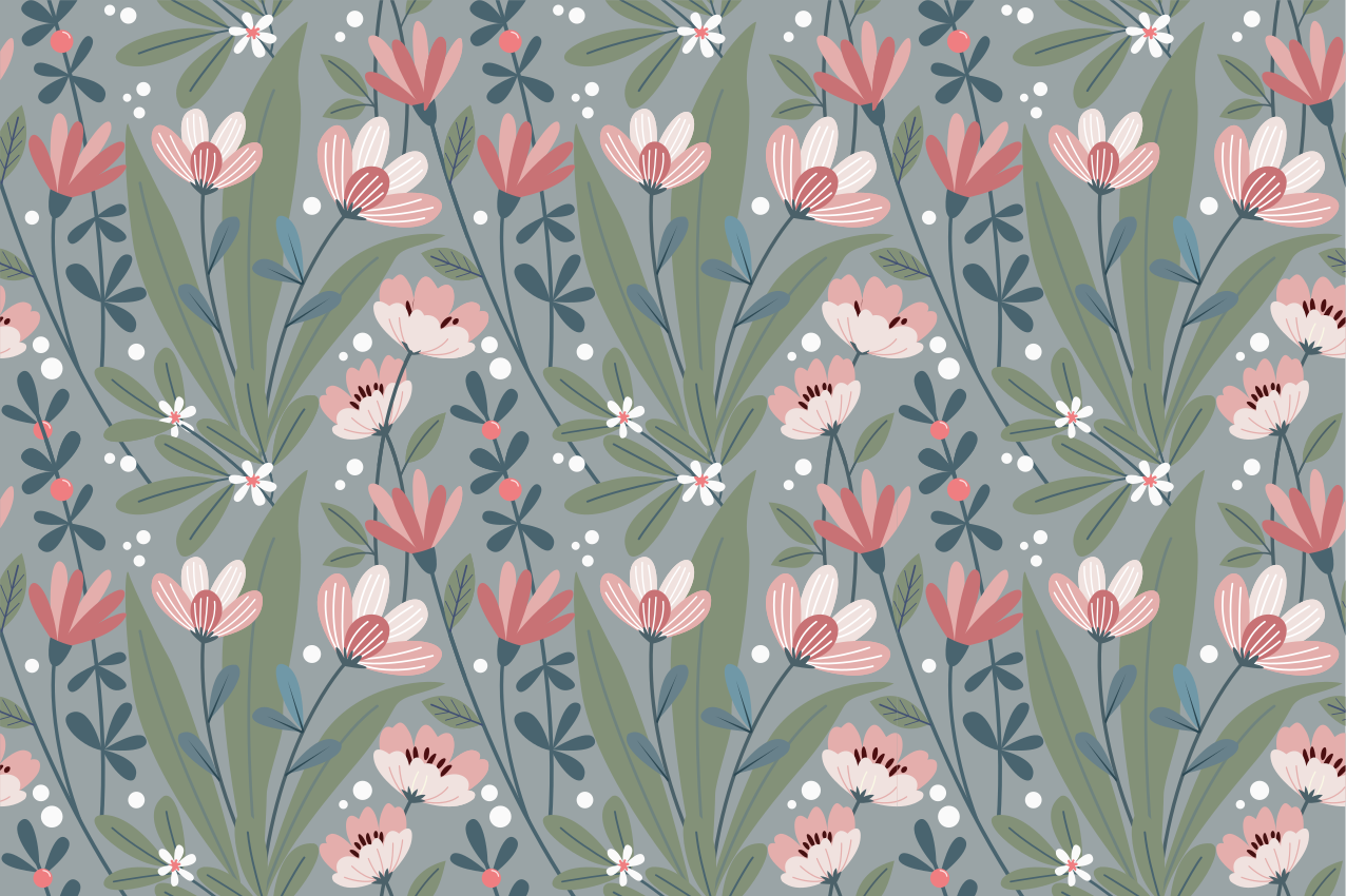 乙烯基餐垫原版花卉图案餐桌垫 - TenStickers