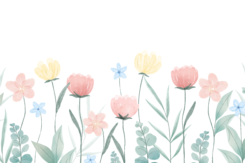 乙烯基餐垫原版花卉多彩排列 - TenStickers