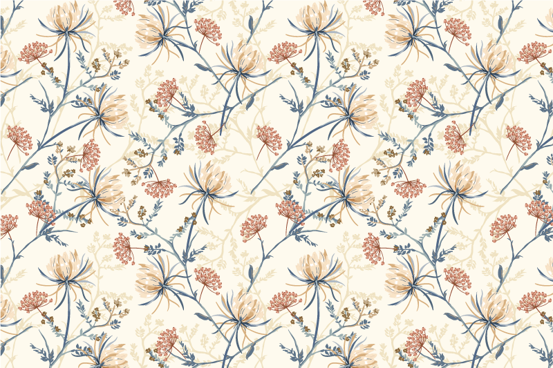 乙烯基餐垫原版花卉图案桌面 - TenStickers