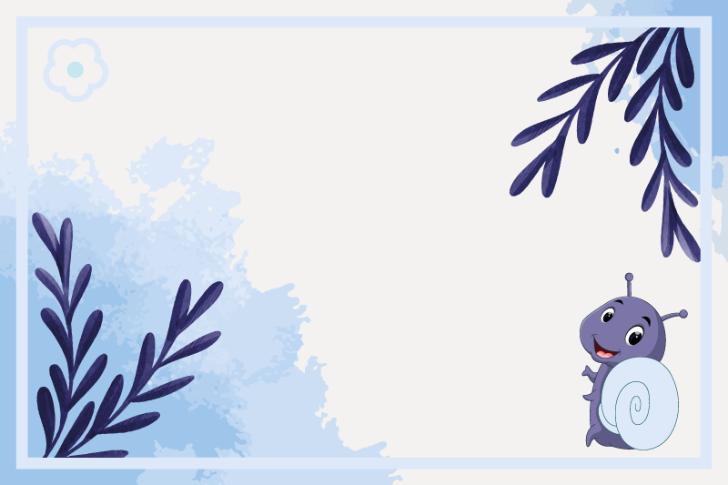 乙烯基儿童餐垫蜗牛角色与叶子 - TenStickers