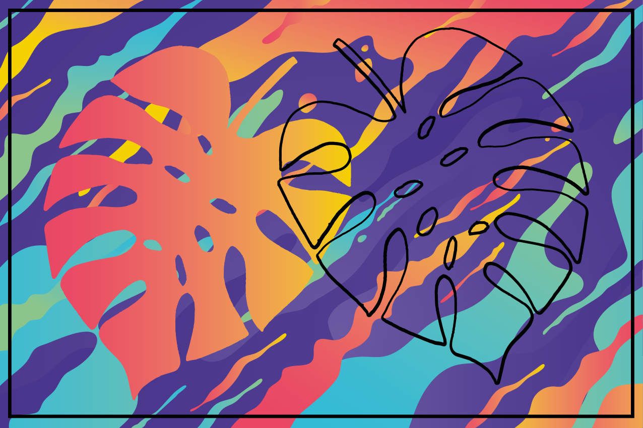 乙烯基餐垫原版五彩叶子图案 - TenStickers