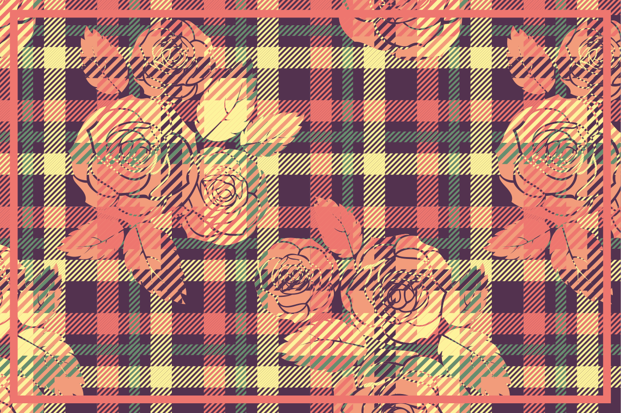 乙烯基餐垫贴图植物网格排列 - TenStickers