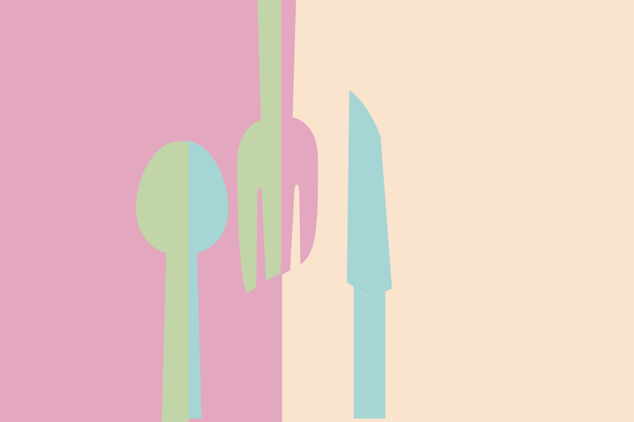 乙烯基餐垫原版风格化餐具元素 - TenStickers