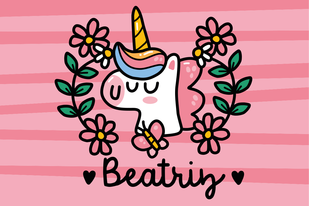 乙烯基儿童餐垫梦幻独角兽与花朵 - TenStickers