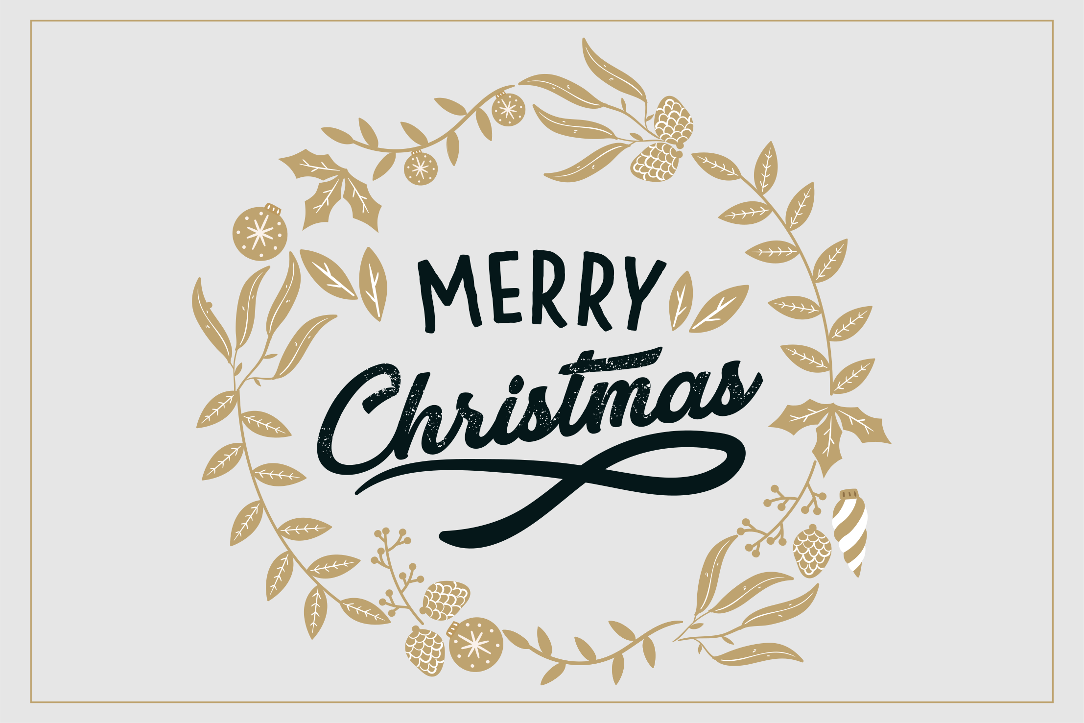 乙烯基圣诞餐垫快乐圣诞花环 - TenStickers