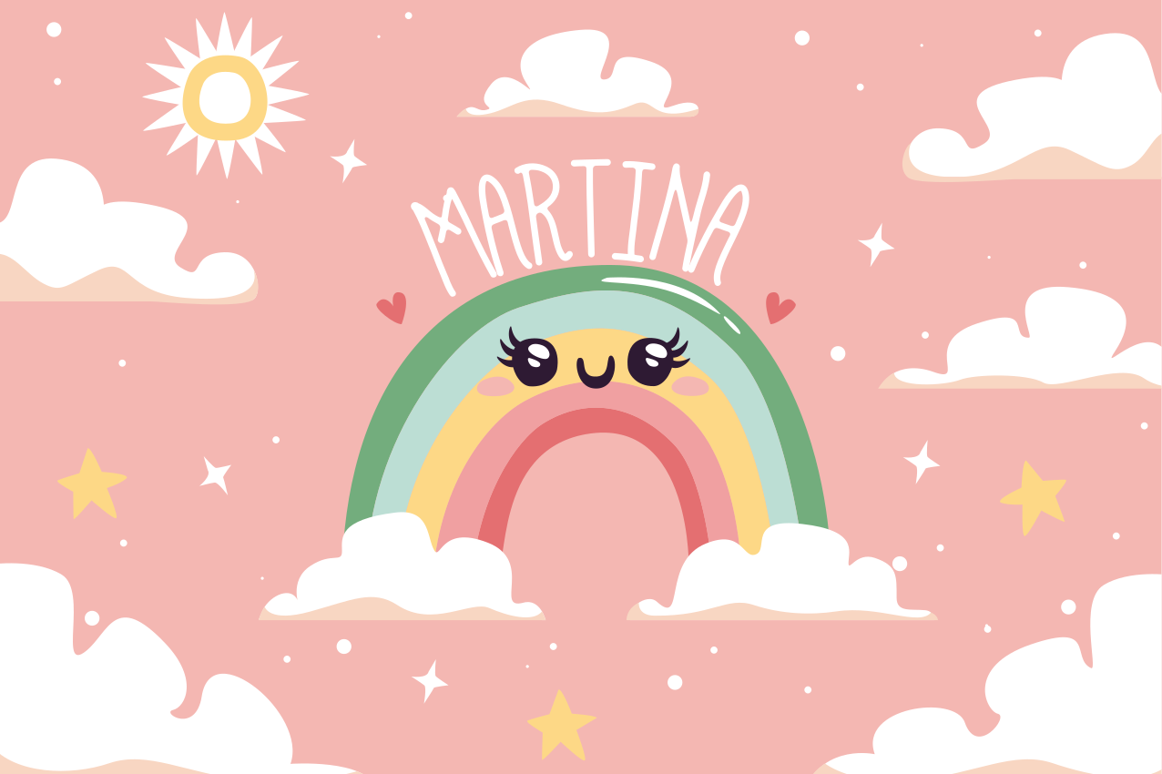 乙烯基儿童餐垫欢快彩虹场景 - TenStickers