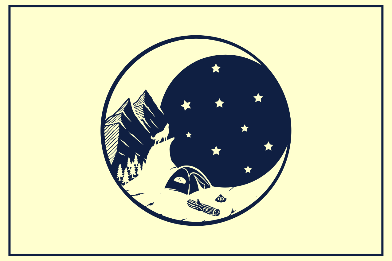 乙烯基餐垫原版山地露营场景 - TenStickers