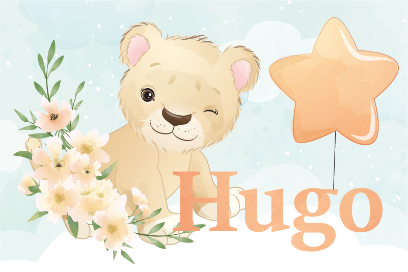 乙烯基儿童餐垫快乐狮子图案 - TenStickers