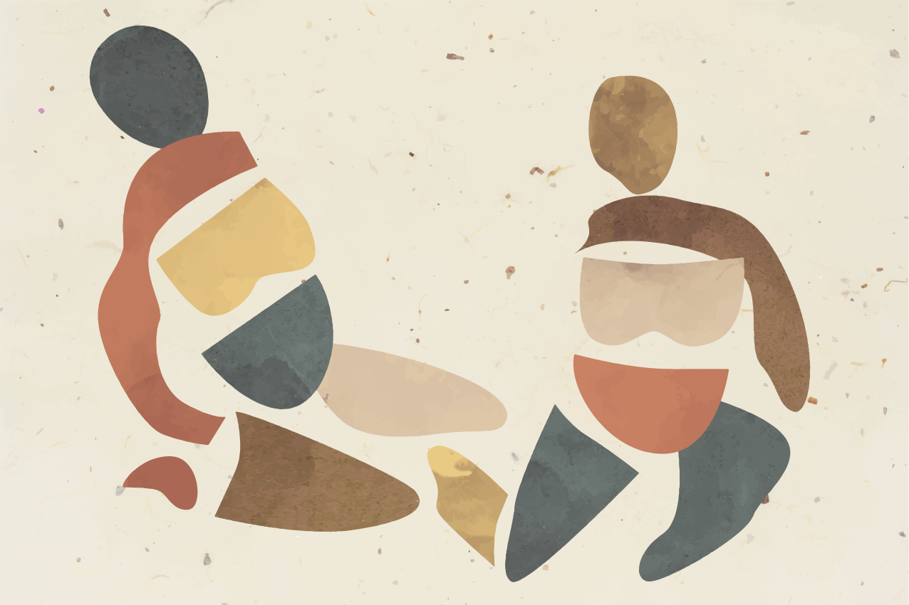 乙烯基餐垫抽象人形图案设计 - TenStickers