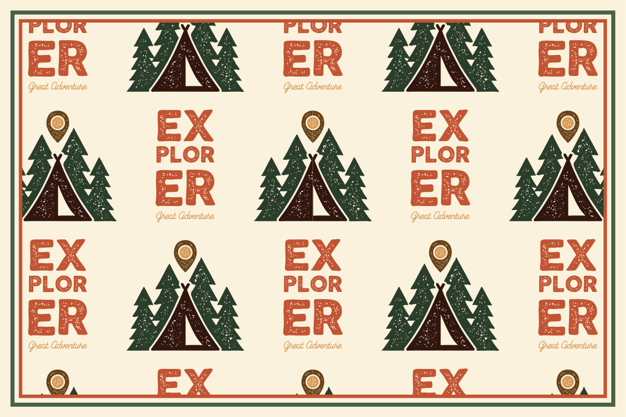 乙烯基餐垫原版探险者冒险图案 - TenStickers