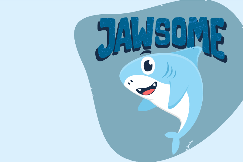 乙烯基儿童餐垫快乐鲨鱼图案 - TenStickers