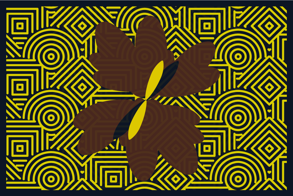 乙烯基餐垫贴图抽象几何花朵 - TenStickers