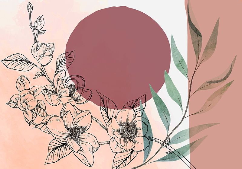 乙烯基餐垫花卉极简风格装饰 - TenStickers