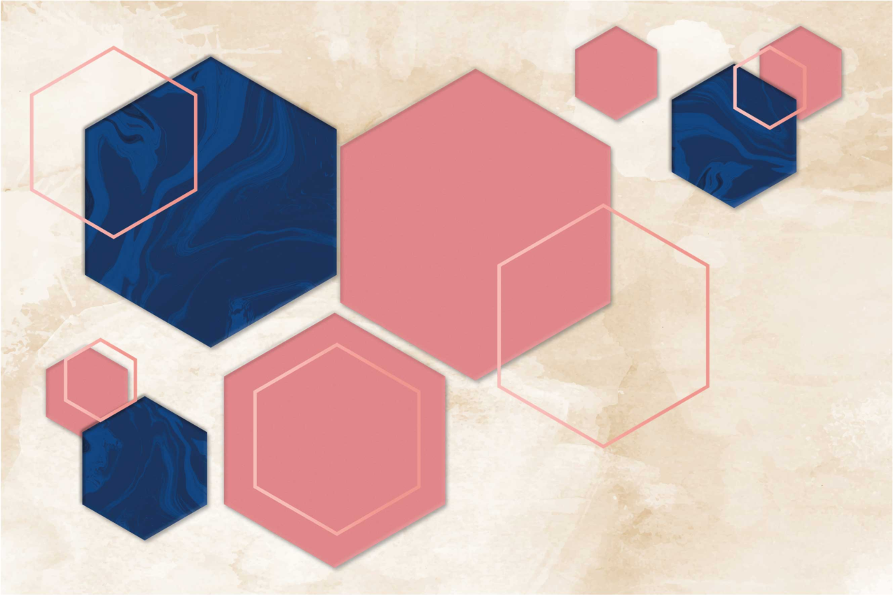 乙烯基餐垫六边形图案设计 - TenStickers