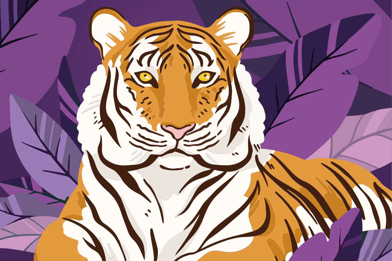 乙烯基儿童餐垫威严老虎肖像 - TenStickers