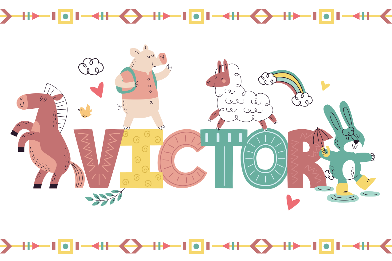 乙烯基儿童餐垫友好的动物角色 - TenStickers