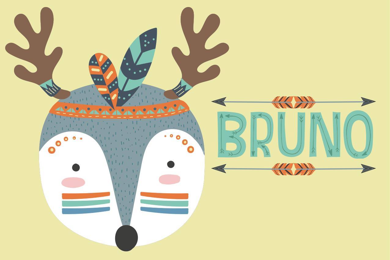 乙烯基儿童餐垫可爱驯鹿脸 - TenStickers