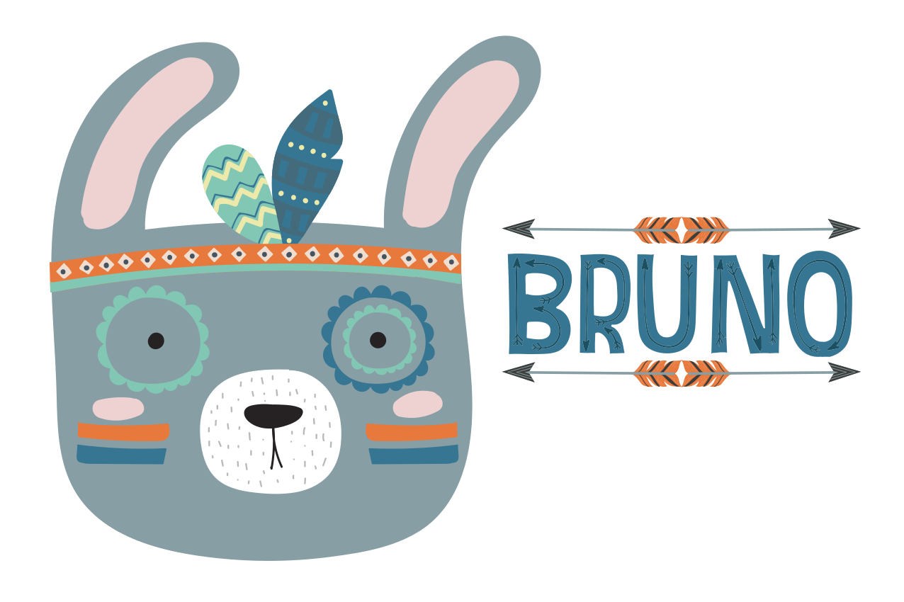 乙烯基儿童餐垫可爱动物头设计 - TenStickers