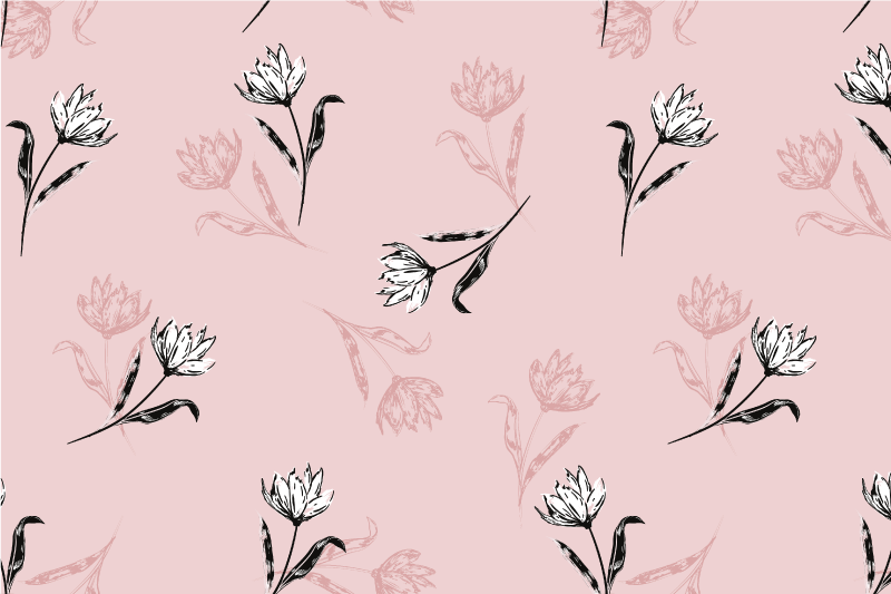 乙烯基餐垫贴图优雅植物组合 - TenStickers