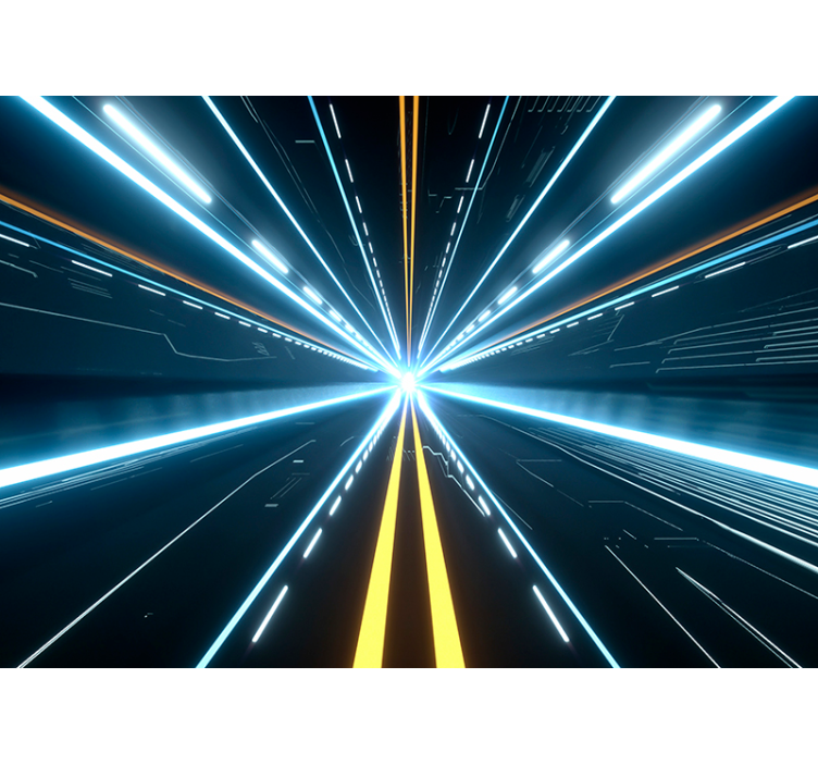 3D效果照片墙 未来派光爆 - TenStickers