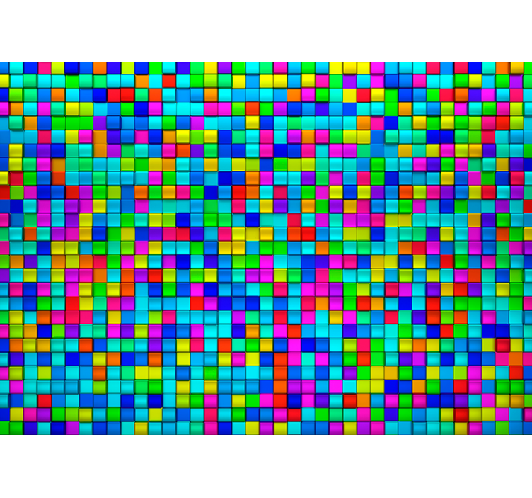 抽象照片墙 彩色几何方块 - TenStickers