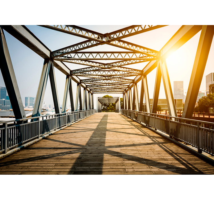 其他城市和国家的照片墙 阳光桥风景 - TenStickers