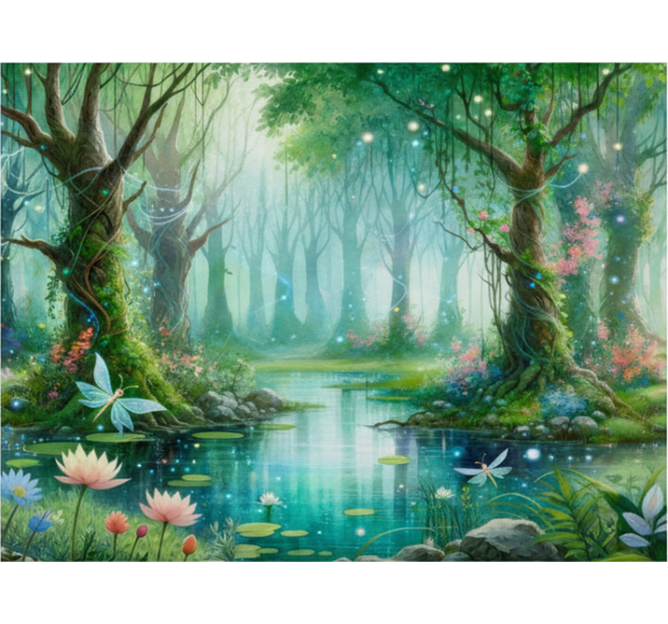 森林照片墙梦幻仙女壁画 - TenStickers