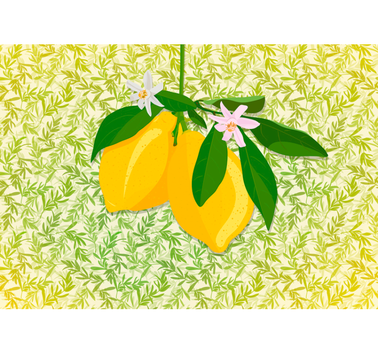 花卉照片墙柠檬枝盛开 - TenStickers