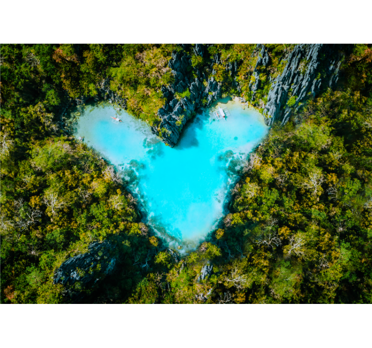墙面壁画的爱的风格 心形泻湖 - TenStickers