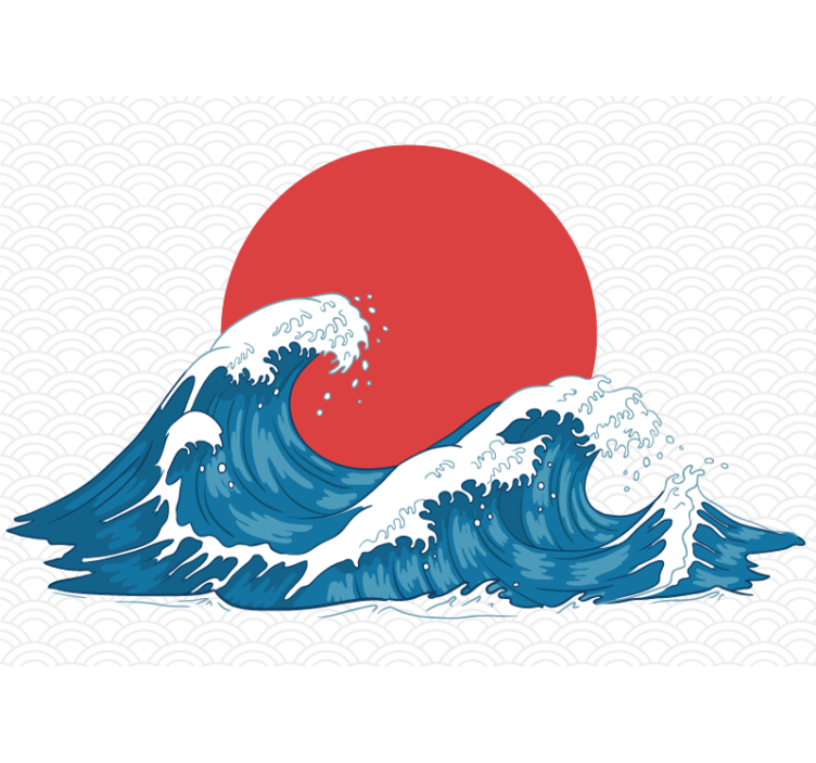自然照片墙海浪日出 - TenStickers