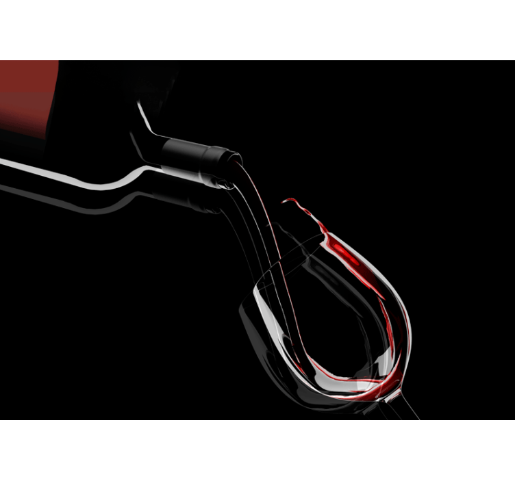 音乐照片墙展现优雅葡萄酒倾倒 - TenStickers