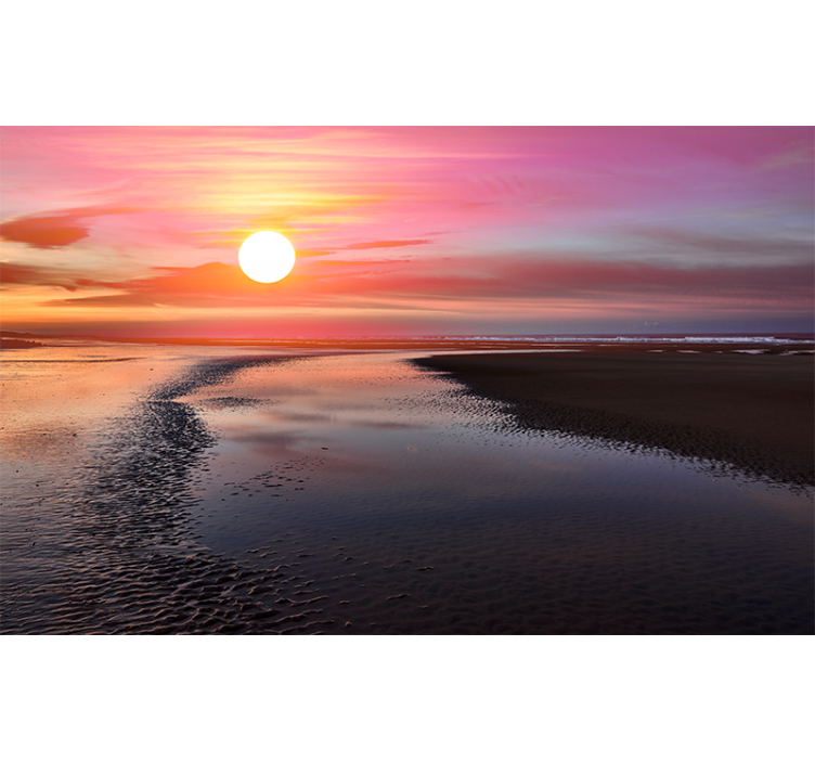 山地照片墙 宁静的日落景色 - TenStickers