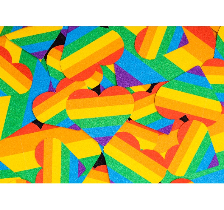 墙面壁画的爱的风格色彩缤纷的心形图案 - TenStickers